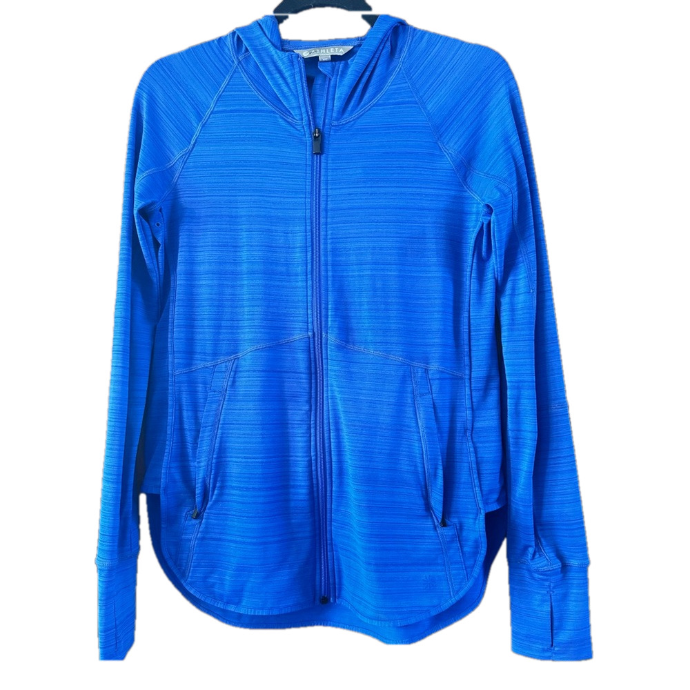 Athleta Electric Blue Hooded Full-Zip Jacket